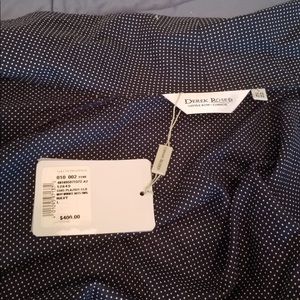 Derek Rose Navy White Dots Robe